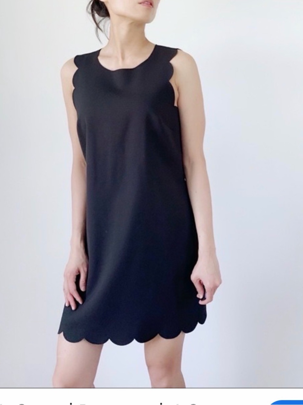 J. Crew women’s size 4 Black Scallop Hem Sleeveless Shift Dress work play